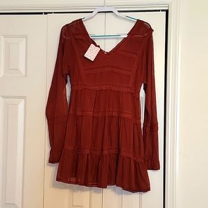 Free People NWT burgundy dress, sz S